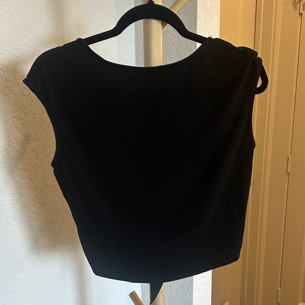 wild fable Black Cap-Sleeve Tank Top